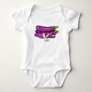 Eggplant cartoon illustration baby bodysuit