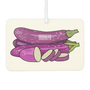 Eggplant cartoon illustration car air freshener