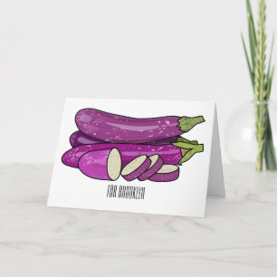 Eggplant cartoon illustration card