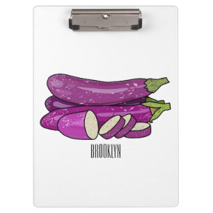 Eggplant cartoon illustration clipboard