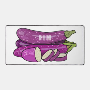 Eggplant cartoon illustration desk mat