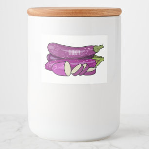 Eggplant cartoon illustration food label