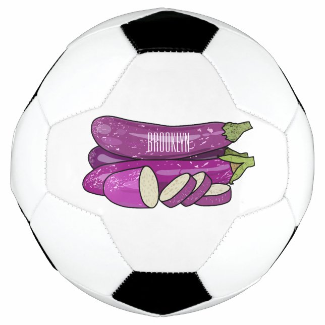Eggplant cartoon illustration football (Front)