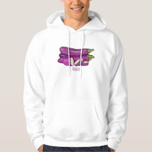 Eggplant cartoon illustration hoodie