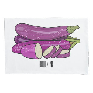 Eggplant cartoon illustration pillowcase