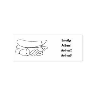 Eggplant cartoon illustration rubber stamp