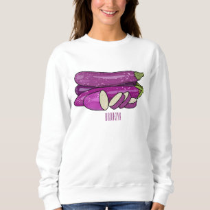 Eggplant cartoon illustration sweatshirt