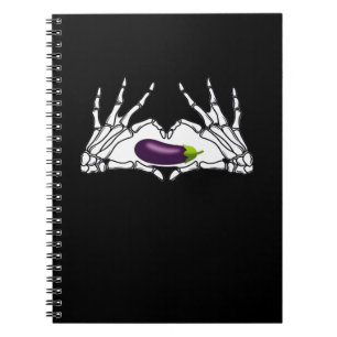 Eggplant Classic - Skeleton Hands Heart Notebook
