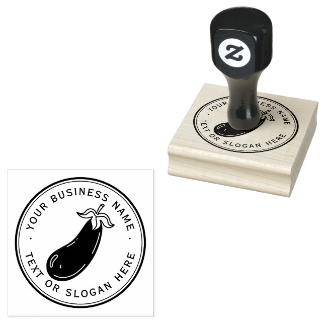  eggplant  Custom Business Logo Large  Rubber Stamp (Stamped)