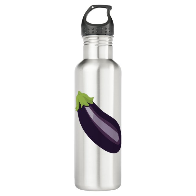 Eggplant Emoji 710 Ml Water Bottle (Front)