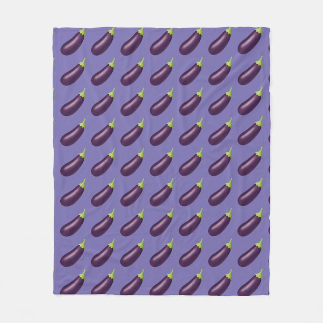 Eggplant Emoji Fleece Blanket (Front)
