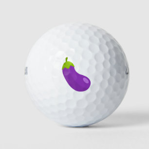 Eggplant Emoji Printed Golf Balls