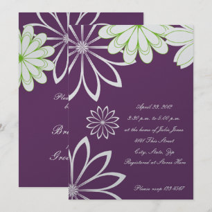 Eggplant Floral Bridal Shower Invitation