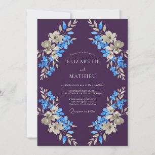 Eggplant Glorious Winter Wedding Invitation