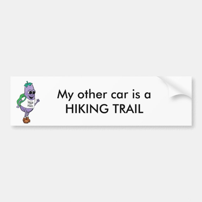 Eggplant Hiker Veggie Hiker Bumper Sticker (Front)