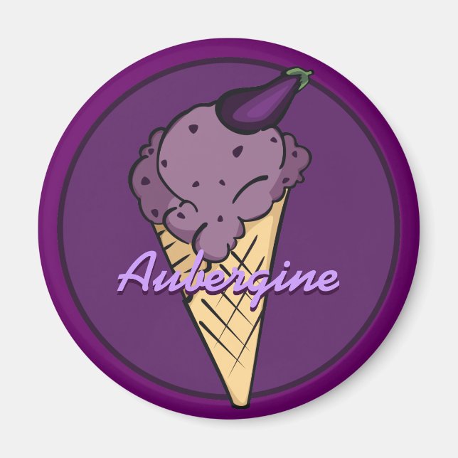 Eggplant Ice Cream Magnet (Front)
