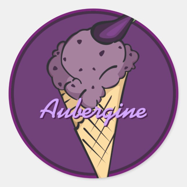 Eggplant Icecream Sticker (Front)