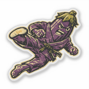 Eggplant Judoka — Vintage Retro Street Fighter 