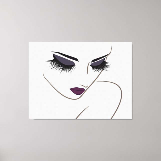 Eggplant lips long lashes Lash Extension Canvas Print (Front)