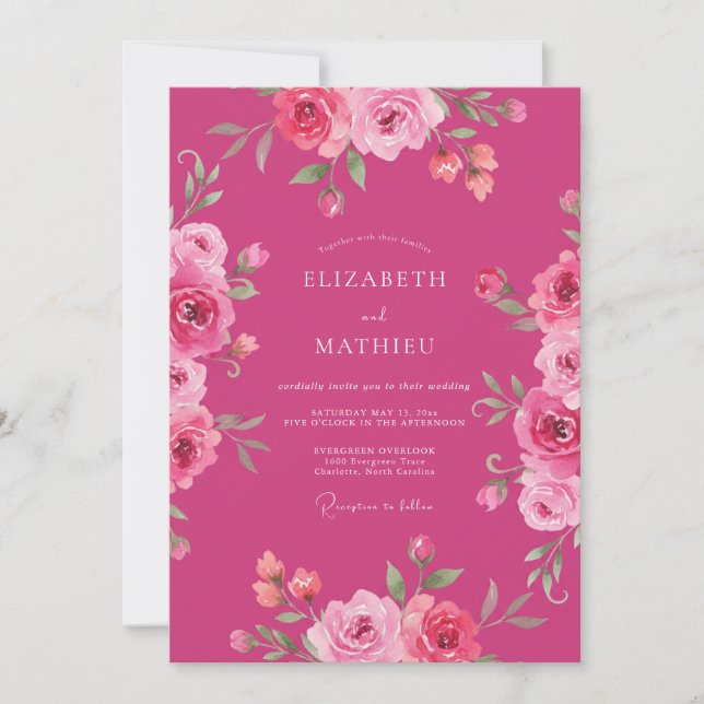 Eggplant Lush Moody Wedding Invitation (Front)