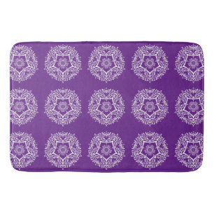 Eggplant Mandala Bath Mat