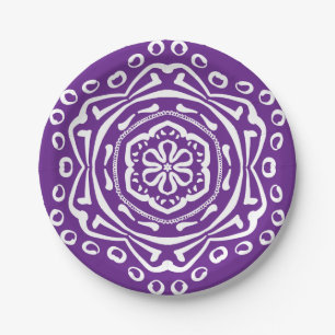 Eggplant Mandala Paper Plate