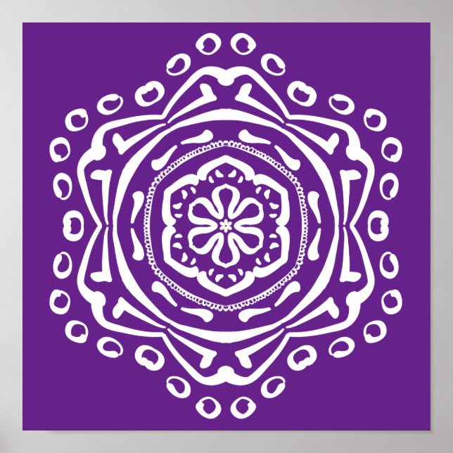 Eggplant Mandala Poster (Front)