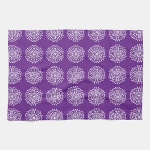 Eggplant Mandala Tea Towel