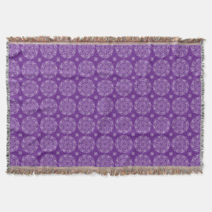 Eggplant Mandala Throw Blanket