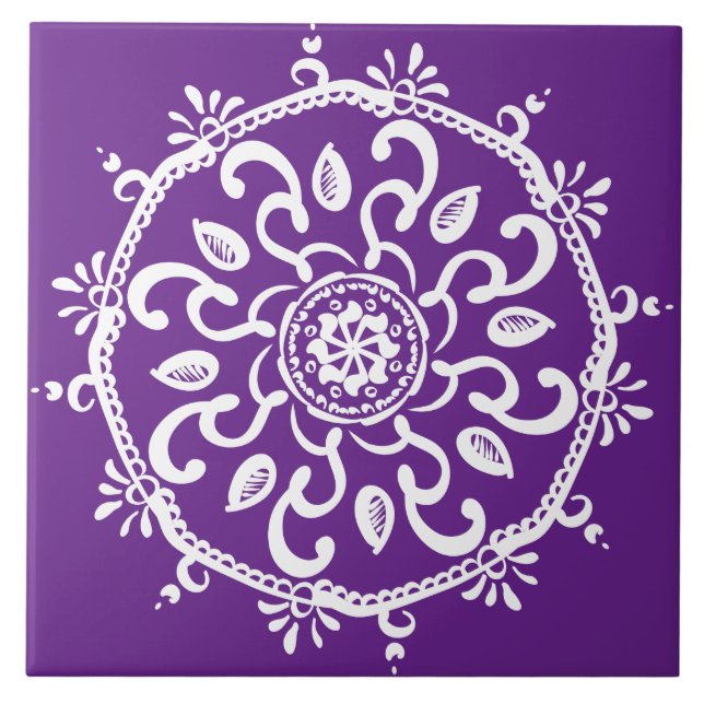 Eggplant Mandala Tile (Front)