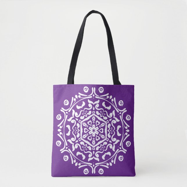 Eggplant Mandala Tote Bag (Front)
