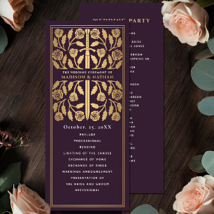 Eggplant Mediaeval Gold Sword Royal Wedding Programme