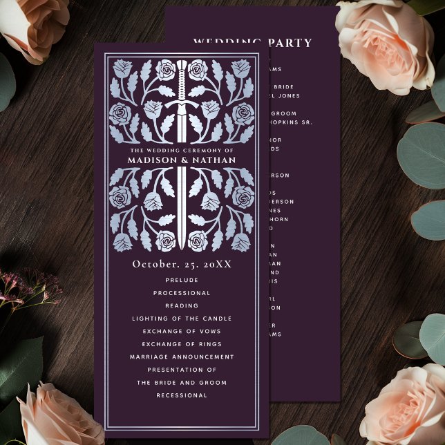 Eggplant Mediaeval Silver Sword Royal Wedding Programme (Creator Uploaded)