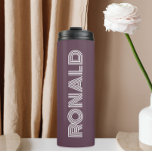 Eggplant Modern Typography Groomsman Thermal Tumbler<br><div class="desc">A gift for your wedding groomsman or best man! Keep hot beverages hot and cold beverages cold with this insulated,  metal thermal tumbler that is a trendy,  eggplant colour along with name printed in white,  modern style typography. Edit your thermal tumbler and replace name with your desired name.</div>