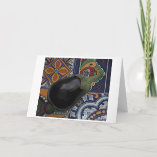 Eggplant on Tiles Card