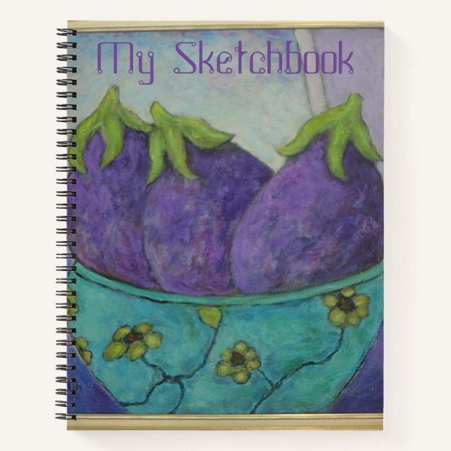 Eggplant Painting Sketchbook Notebook (Front)