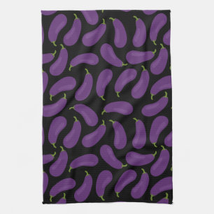 Eggplant Pattern Kitchen Towel