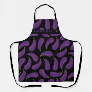 Eggplant Pattern Personalise Apron