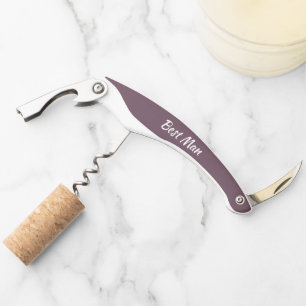 Eggplant Personalised Wedding Best Man Corkscrew