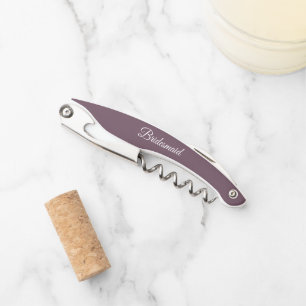 Eggplant Personalised Wedding Bridesmaid Corkscrew