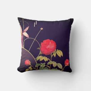 Eggplant Purple Botanical Violet Buttercup Cushion