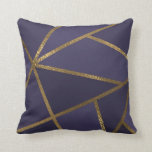Eggplant Purple Gold Bronze Geometric Glam Chic Cushion<br><div class="desc">Custom pillow</div>