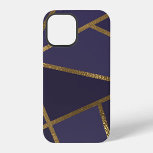 Eggplant Purple Gold Bronze Geometric Glam Chic iPhone 12 Case
