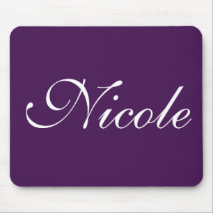 Eggplant Purple Monogram Name Mouse Mat