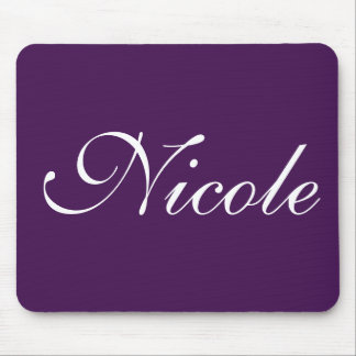 Eggplant Purple Monogram Name Mouse Mat