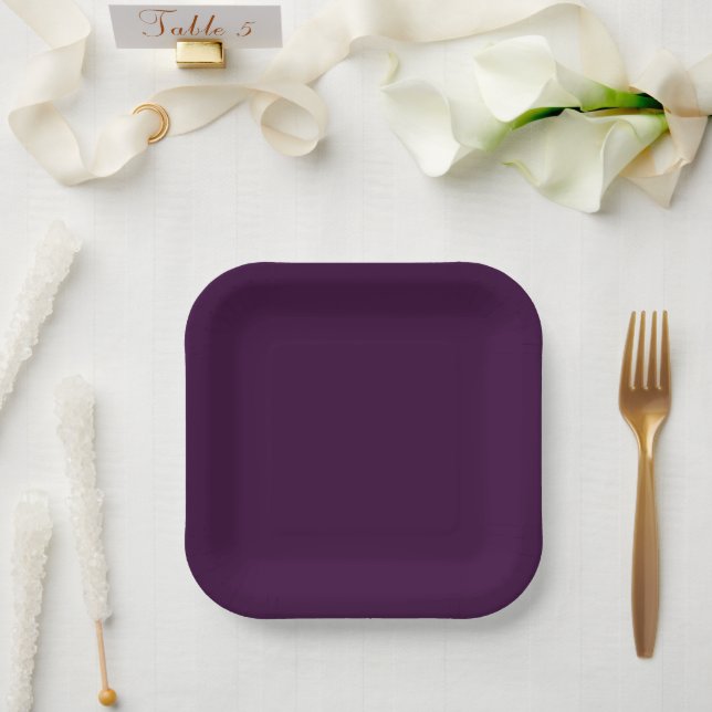 Eggplant Purple Paper Plates (Wedding)