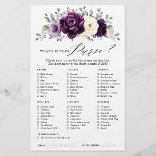 Eggplant Purple Plum Ivory Boho Bridal Shower Game