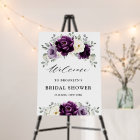 Eggplant Purple Plum Ivory Bridal Shower Welcome
