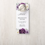 Eggplant Purple Plum Ivory Wedding Do Not Disturb Door Hanger<br><div class="desc">Elegant floral midsummer wedding do not disturb door hanger features a bouquet of watercolor roses peonies in shades of purple plum, champagne ivory floral and sage , lush green botanical eucalyptus leaves. Please find more matching designs and variations from my "blissweddingpaperie" store. And feel free to contact me for further...</div>