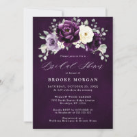 Eggplant Purple Plum Ivory White  Bridal Shower In